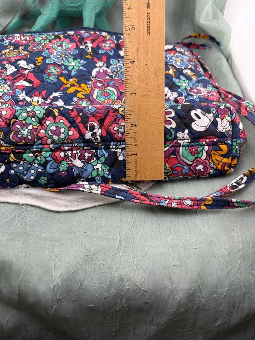 Vera Bradley Disney Mickey & Friends Playful Navy Floral Paisley Quilted Bag - Picture 9 of 16